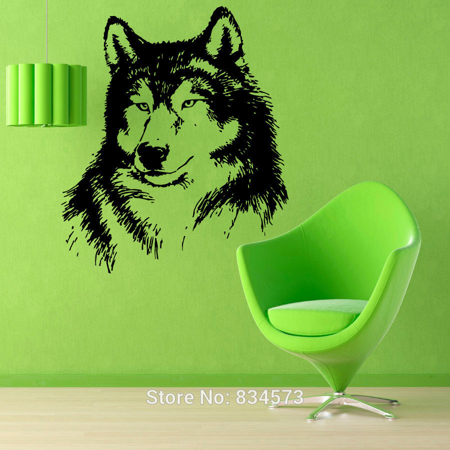 Free Download Wild Animals Wolf Head Wall Art Sticker Decal