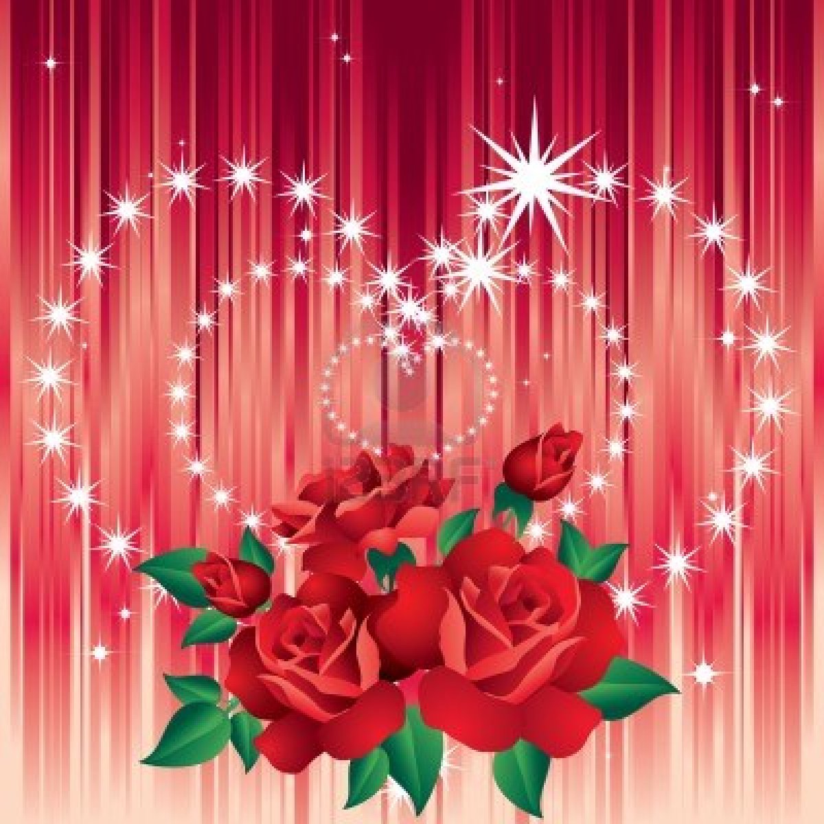 Valentine S Day Background Wallpaper Of Roses And Hearts Made Stars