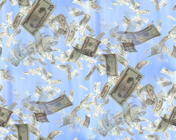 Money Background Money Falling From The Blue Sky Seamless Background