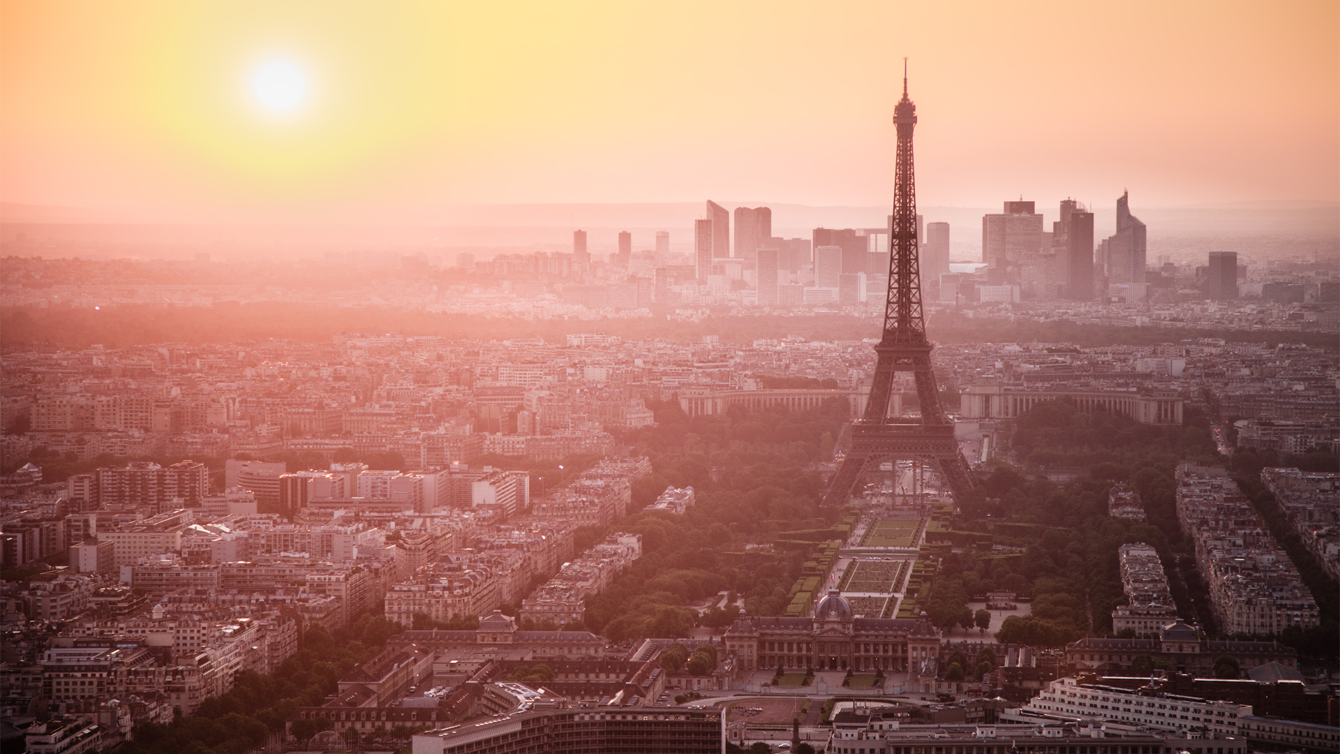 Theme Bin Archive Paris Sunset Skyline HD Wallpaper