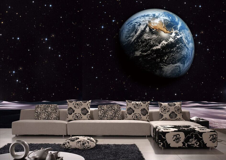 Outer Space Living Room Sofa Tv Backdrop Mural Wallpaper Jpg