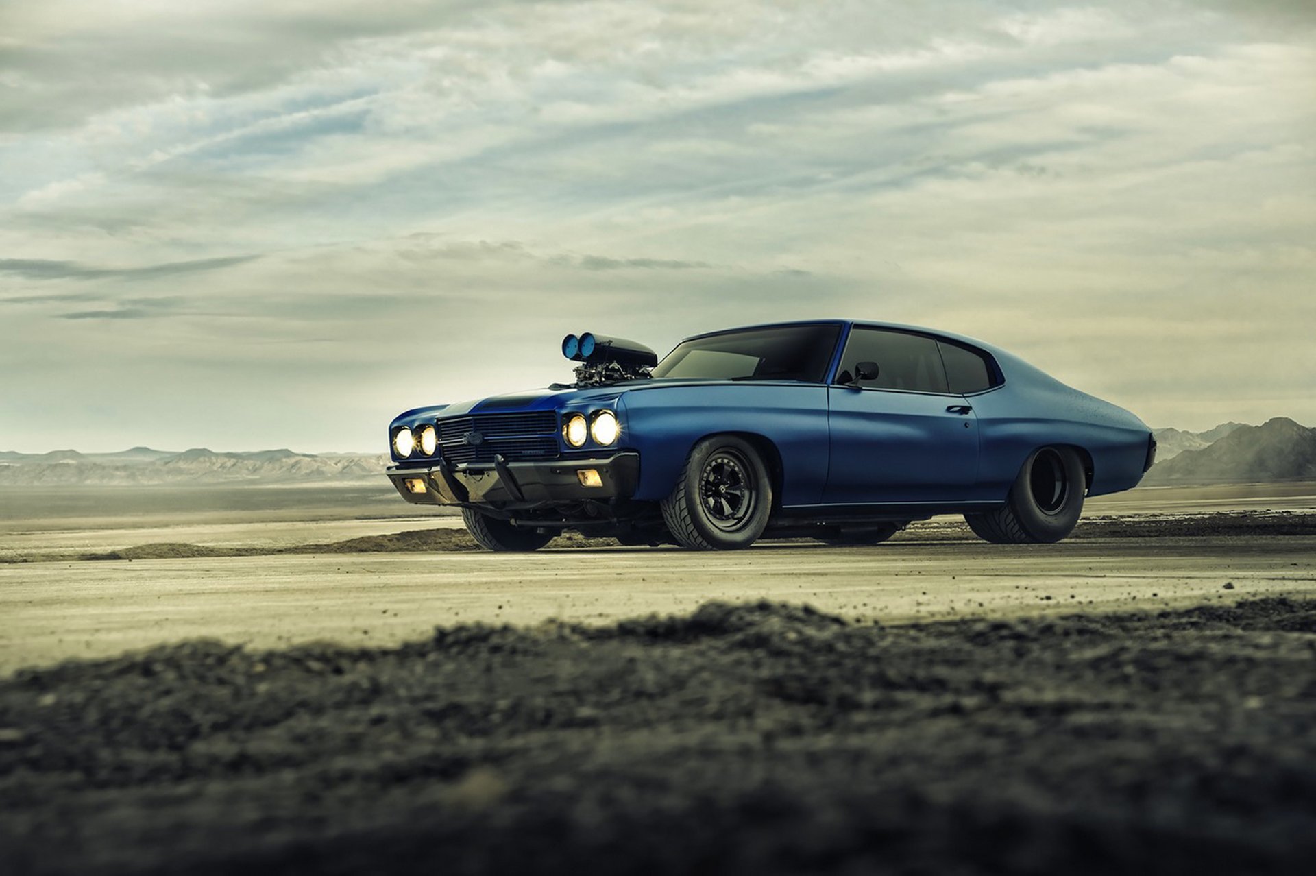 Chevrolet Chevelle Ss 1970 Supercharger Blue Dragster