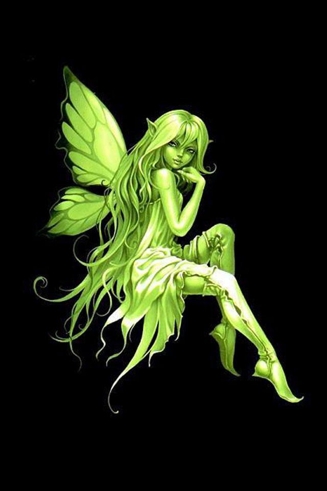 Green fairy angel iPhone wallpaper Free iPhone 4 wallpaper iPod