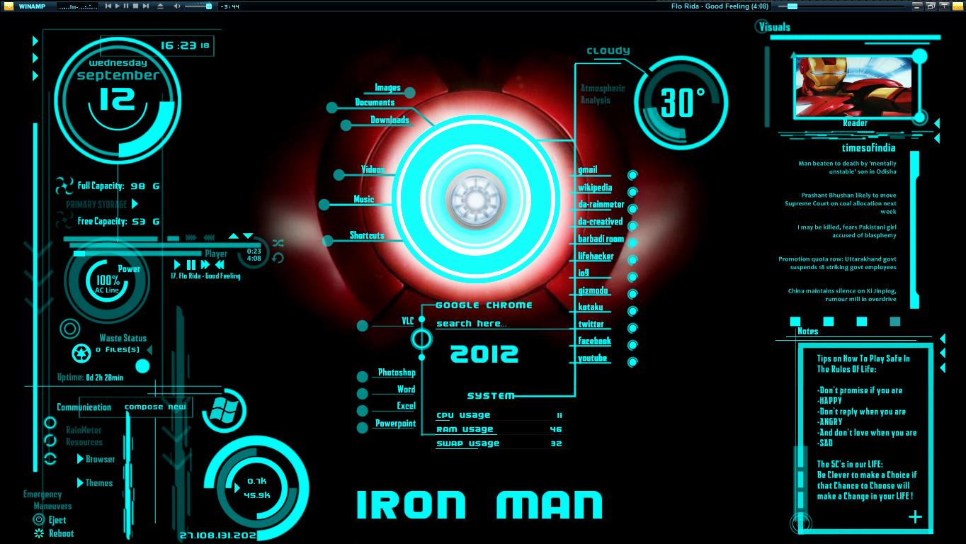 Jarvis Animated Wallpaper Ironman Theme