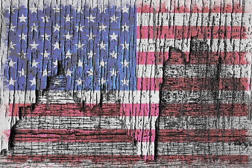Old Glory Patriotic Rustic Peeling American Flag The Stars Stripes