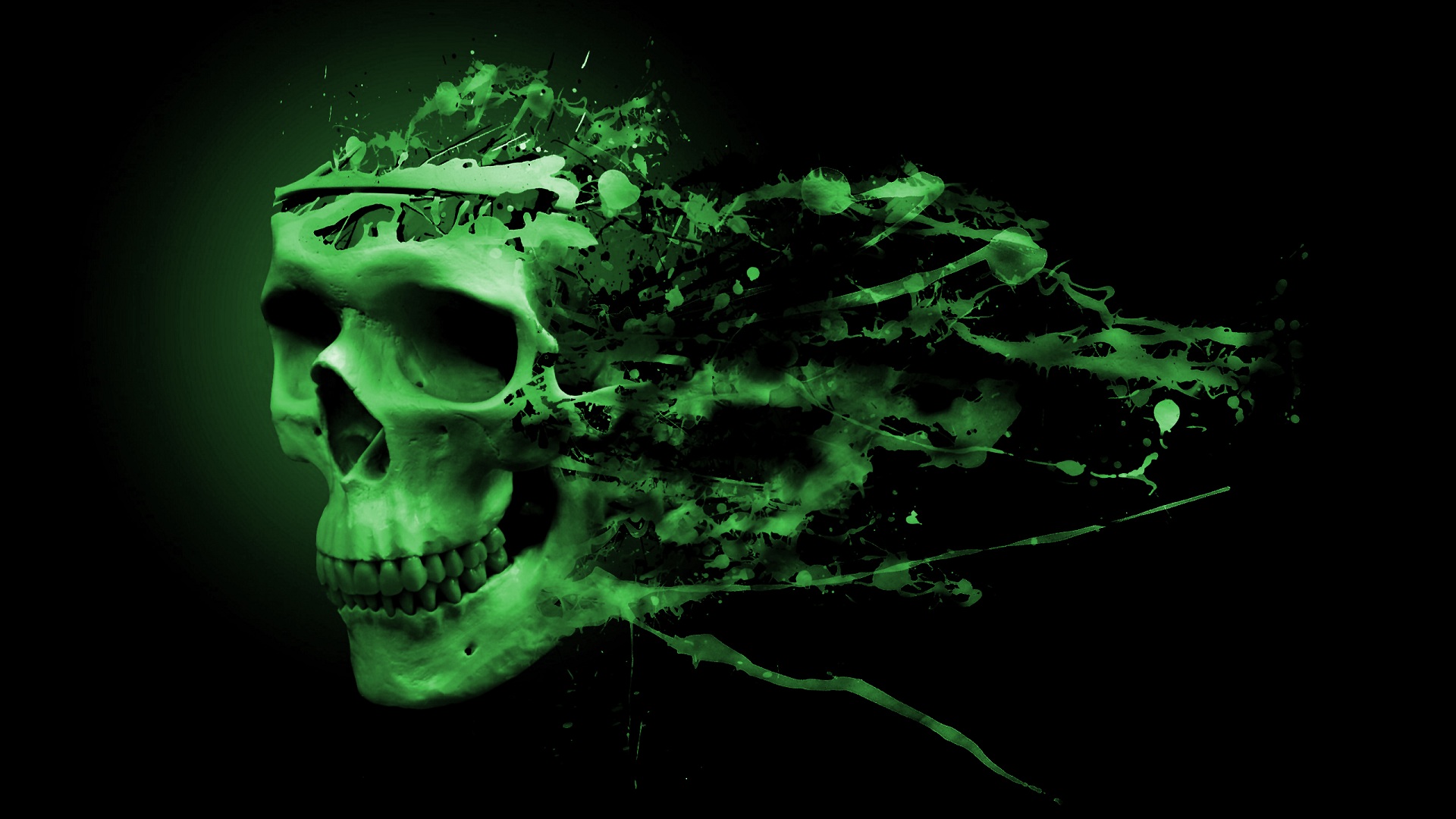 Green Skull Wallpaper HD