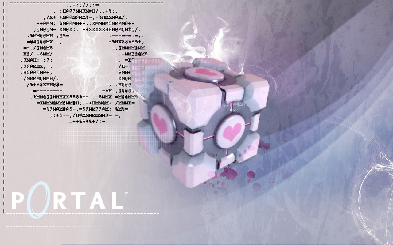Weighted Companion Cube Portal wallpaper