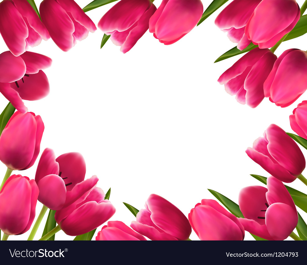 Pink Fresh Spring Flowers Background Royalty Vector