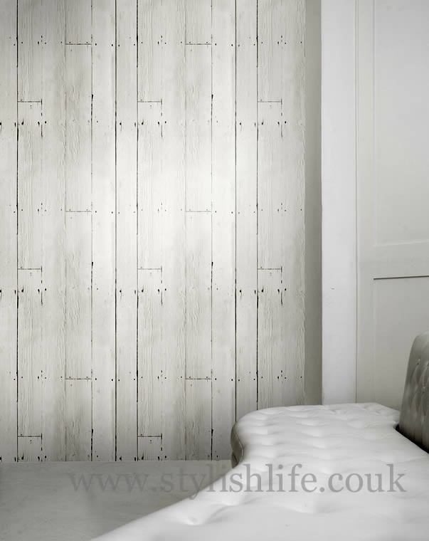 Wooden Planks Wallpaper White Luxury Home Decor