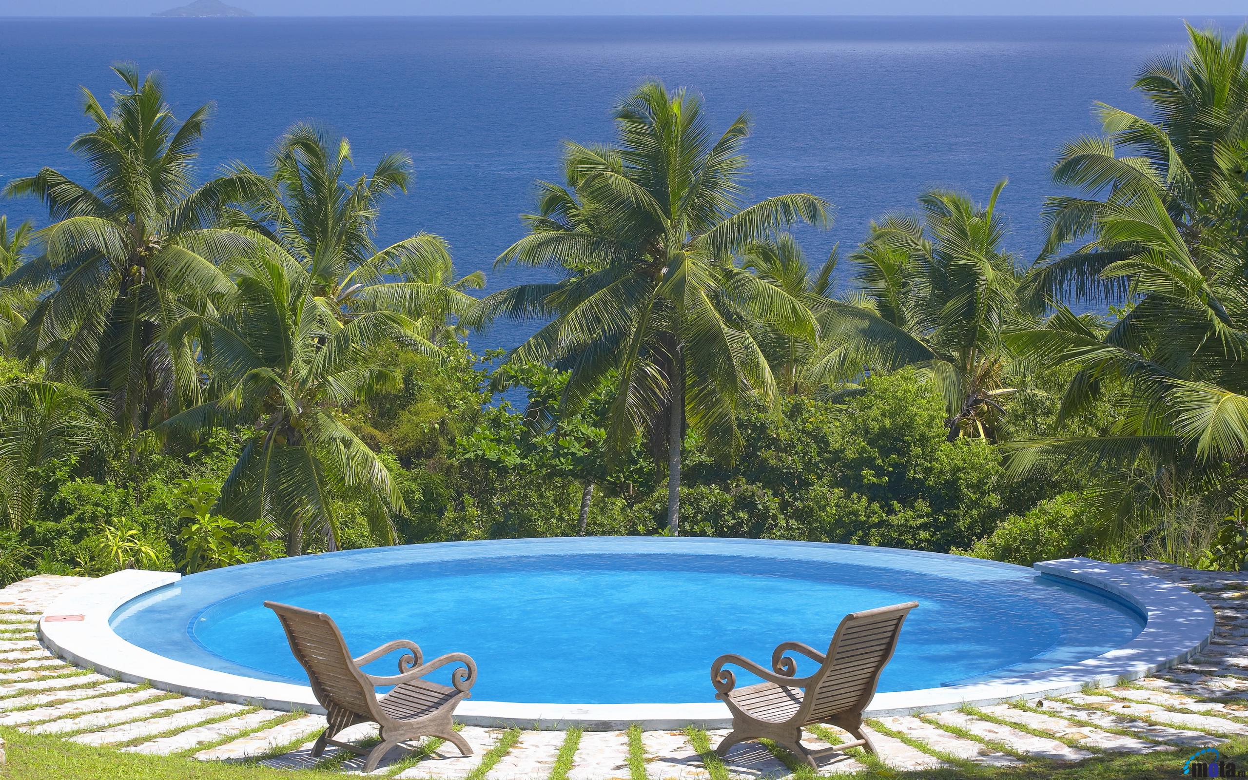 Wallpaper Swimming Pool On The Indian Ocean Seychelles