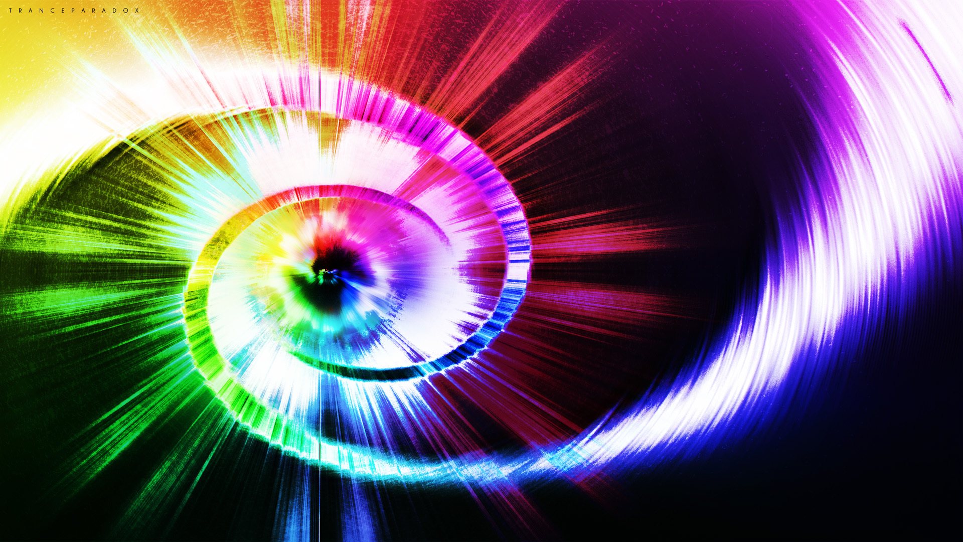Spiral And Multi Colored Rays Wallpaper Image