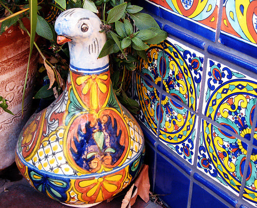 Fancy Fowl Color Tile Bazaar Mexican Mundo Ceramic Bazaardelmundo