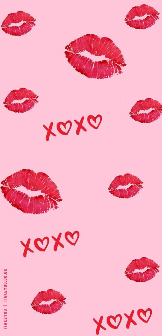 XoXo Kisses Phone Preppy Wallpaper