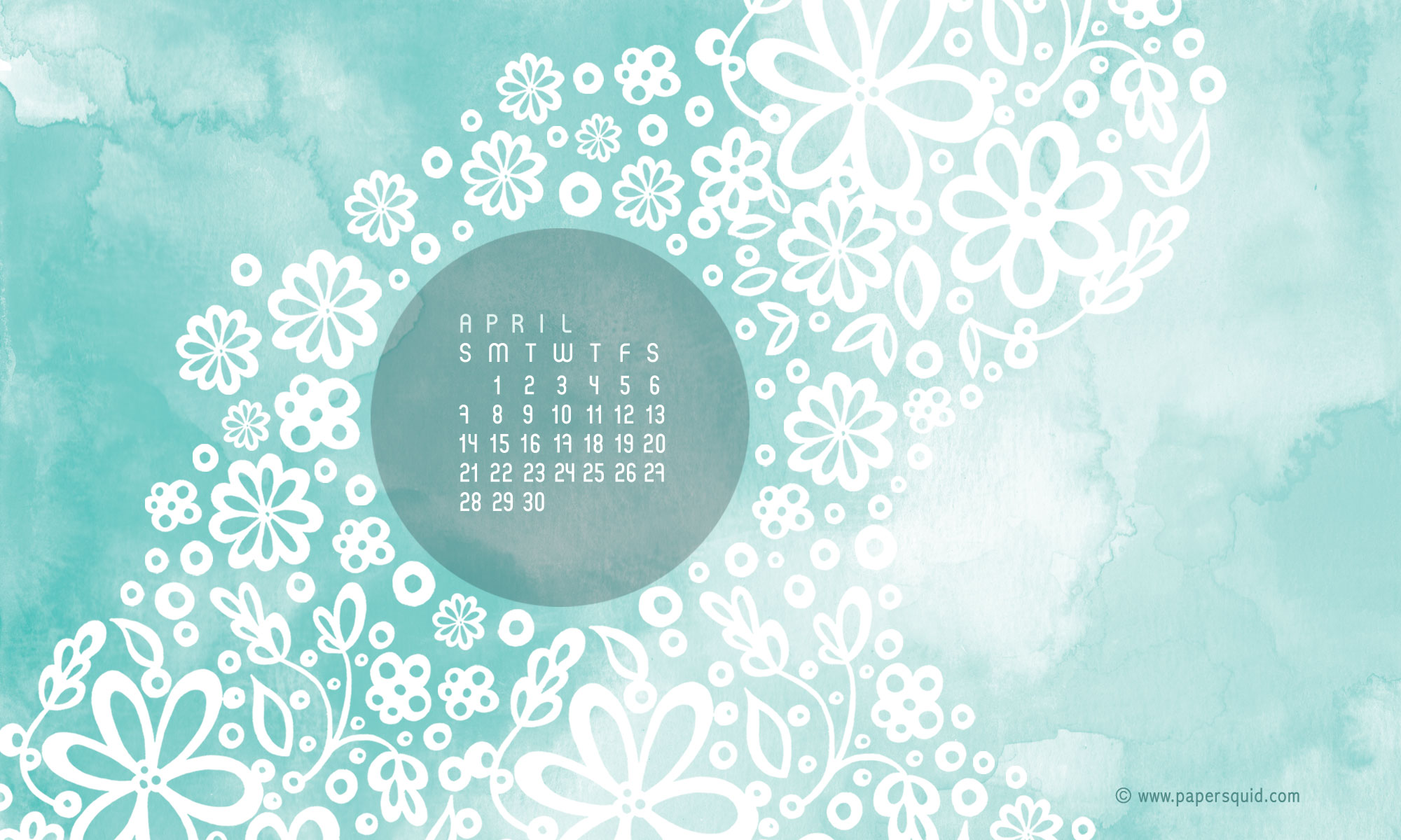  Here is Aprils desktop calendar which you can download here 2000x1200