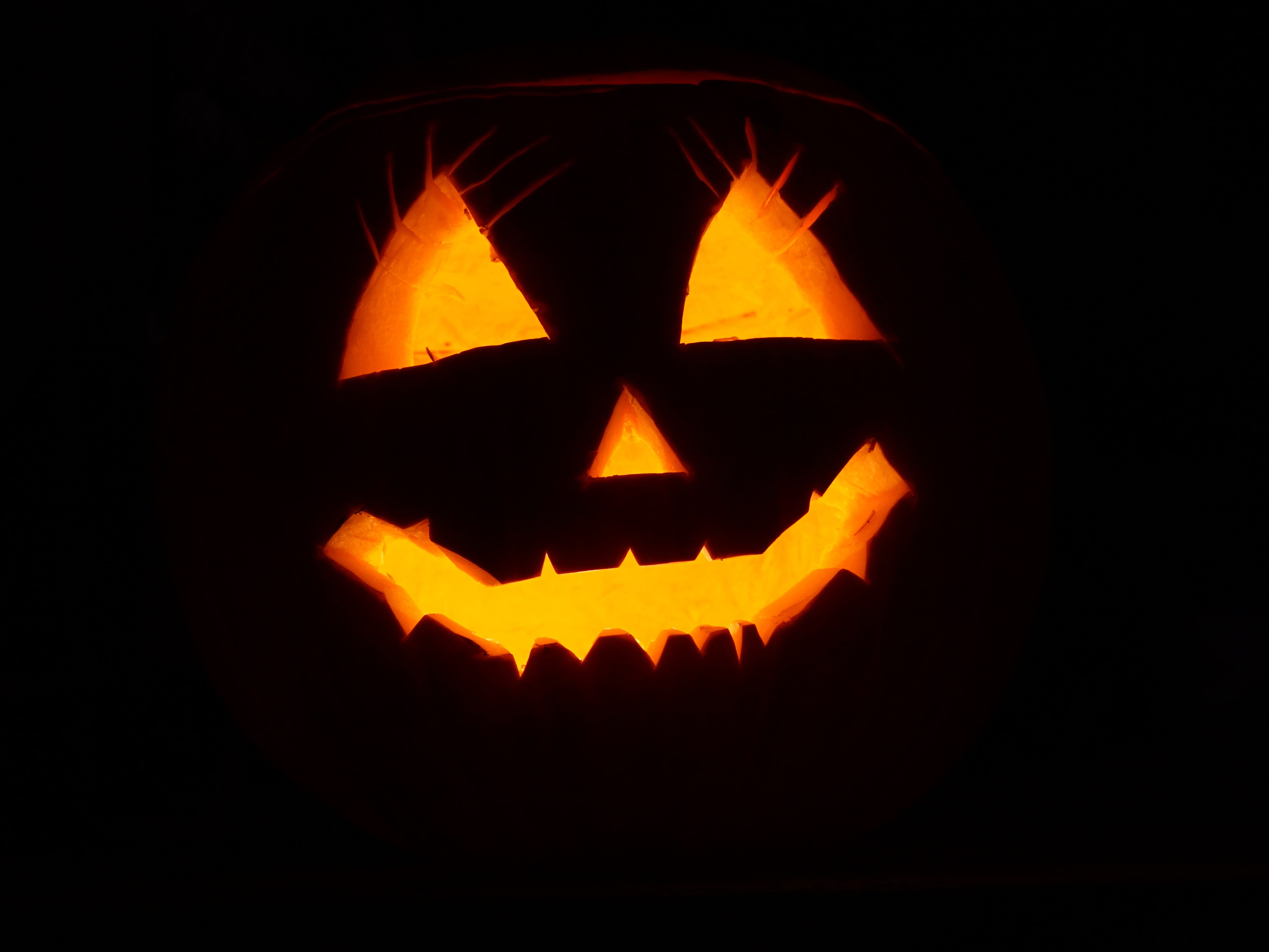 Jack O Lantern Wallpaper Halloween Face Black Background HD