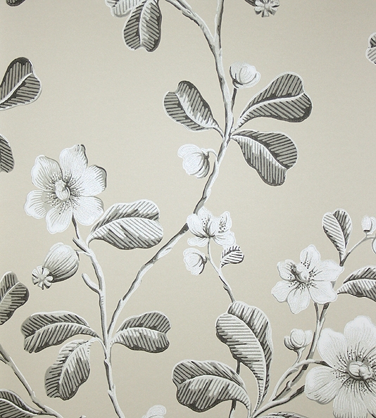 Grey Floral Wallpaper Broadwick Street English Heritage