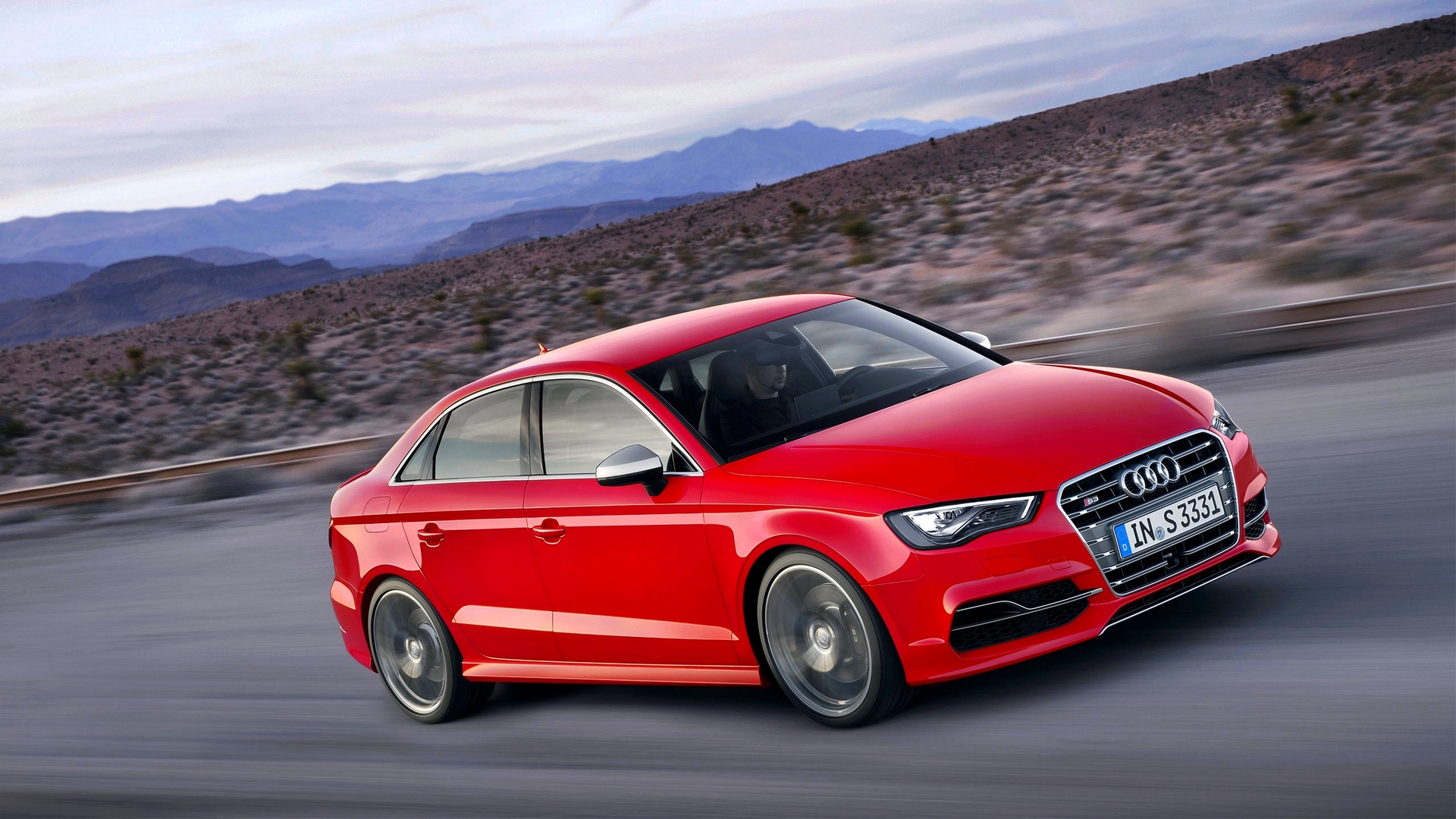 Download wallpaper 1920x1080 audi s3 red side view full hd 1920x1080
