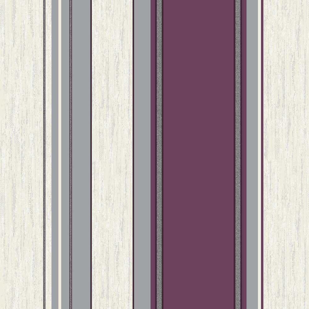 Colour Purple White And Silver Design Style Striped Wallpaper