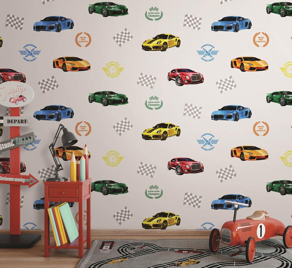 Racing Cars Theme Kids Wallpaper Wallsense