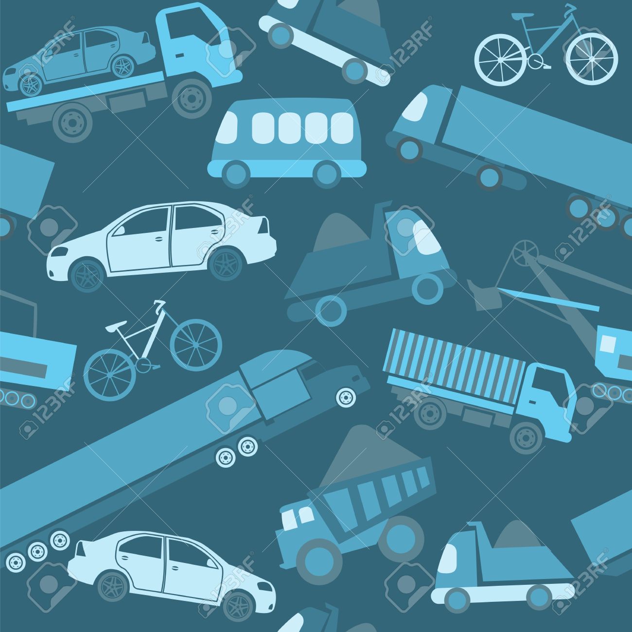 Car Service And Some Types Of Transportation Background Vector