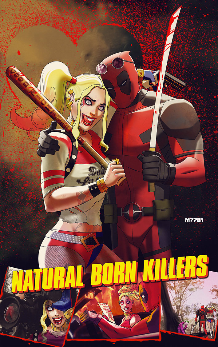 Deadpool N Harley Quinn Natural Born Killers By M7781