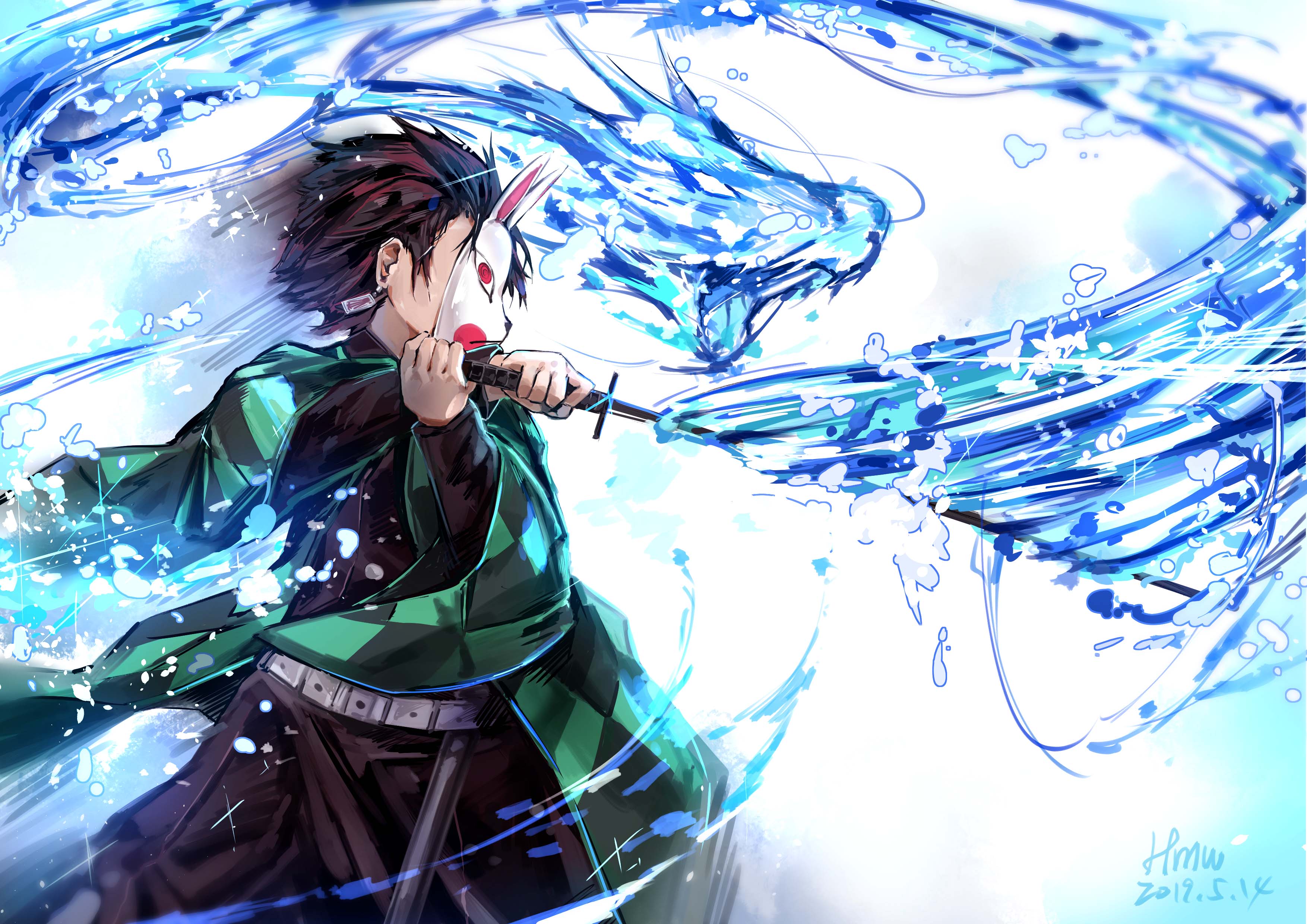 Tanjiro Kamado In Action Wallpaper