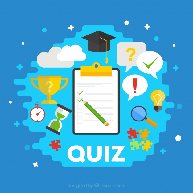 Quiz Background With Items In Flat Design Vector