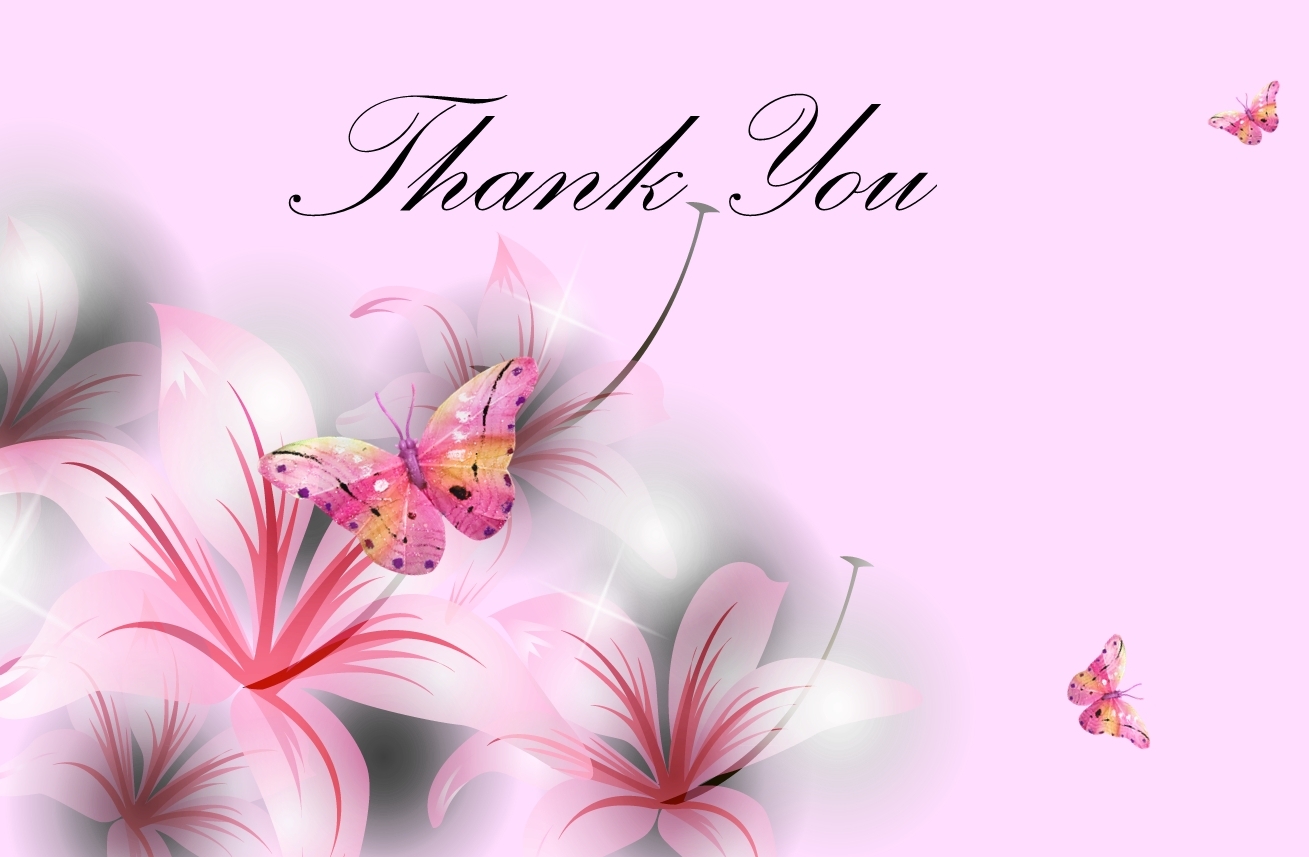 Thank you u with pink butterfly hd wallpaper pics image