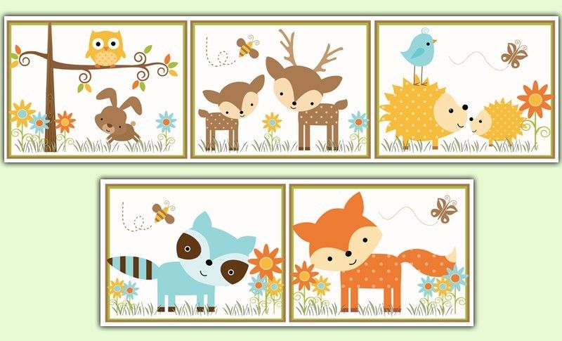 Woodland Forest Animals Wallpaper Border Wall Decals Baby Nursery
