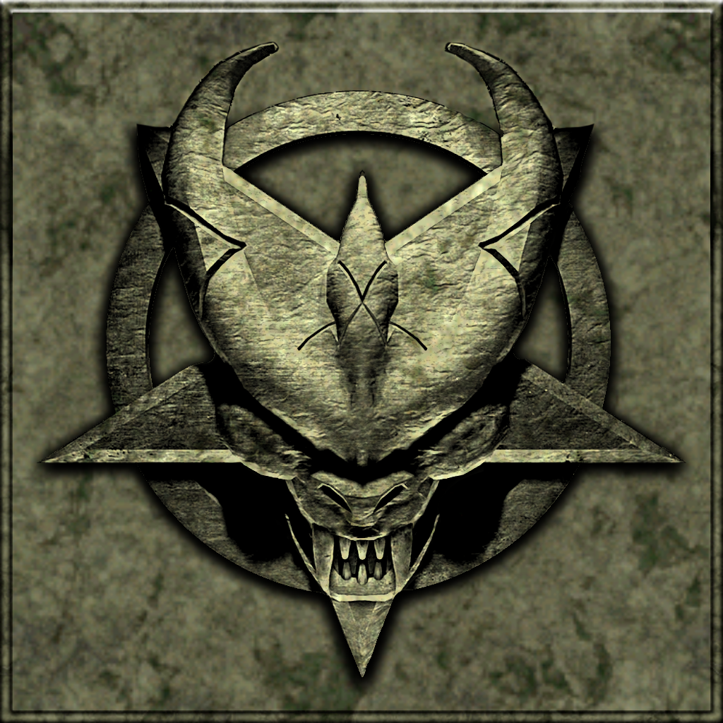 Doom Logo On Stone Wall Wolfenstein Sigil