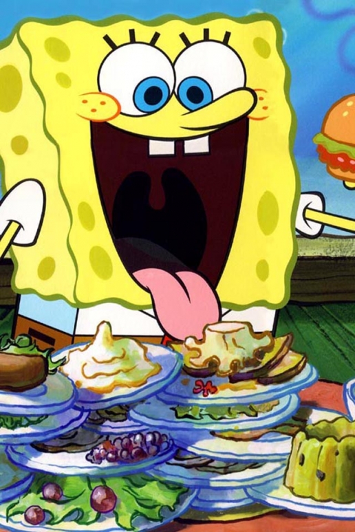 Hungry Spongebob Squarepants iPhone HD Wallpaper