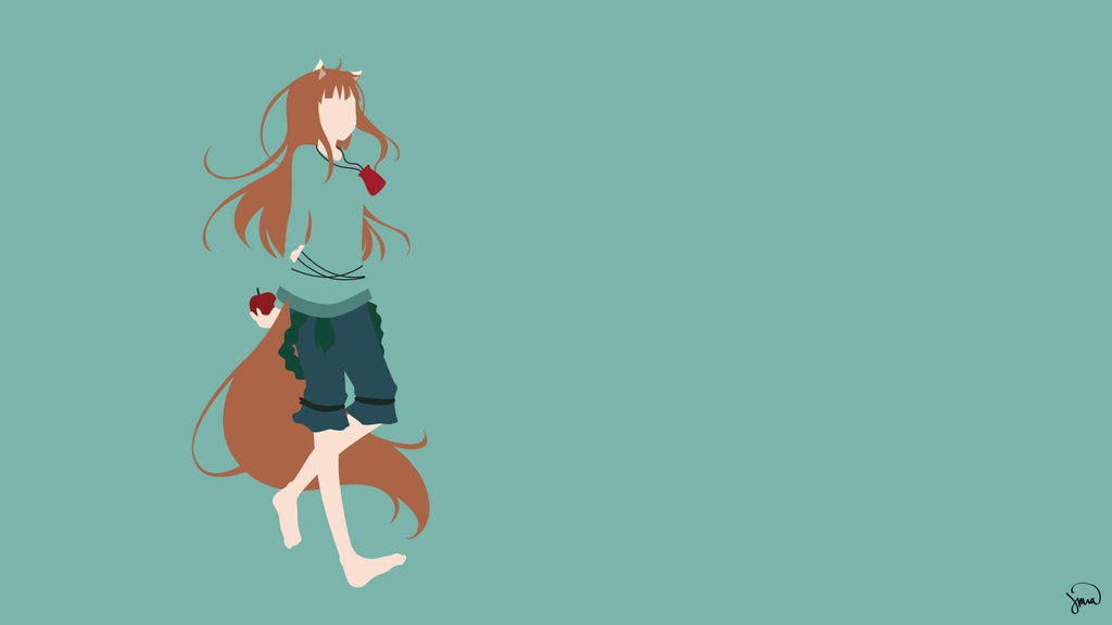 Holo Spice And Wolf Minimalist Wallpaper By Greenmapple17 On