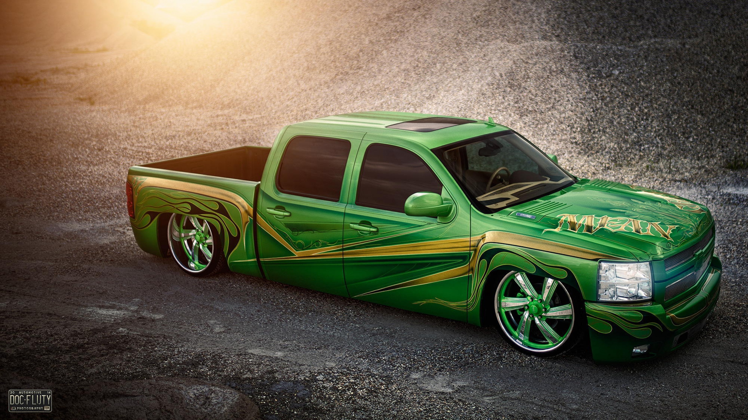 Lowrider Trucks Green Chevy HD Wallpaper