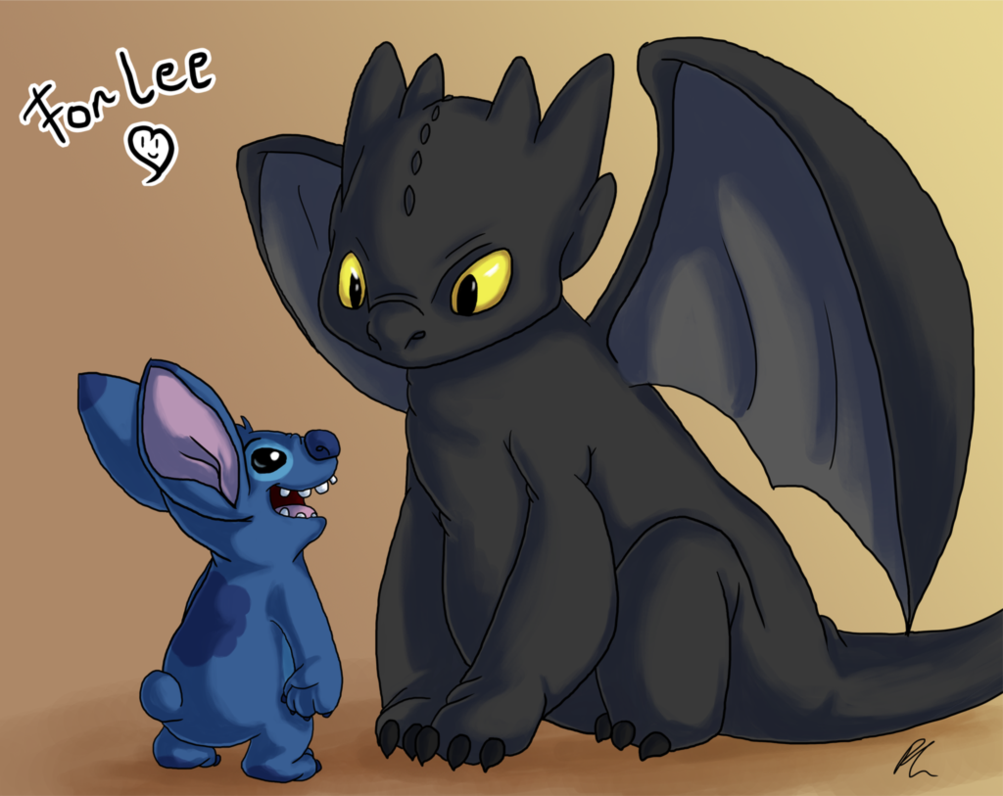 Stitch and Toothless by Dizzie Dog on