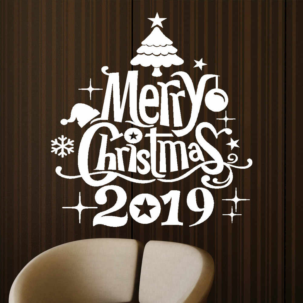 Merry Christmas Wall Stickers New Year Decoration