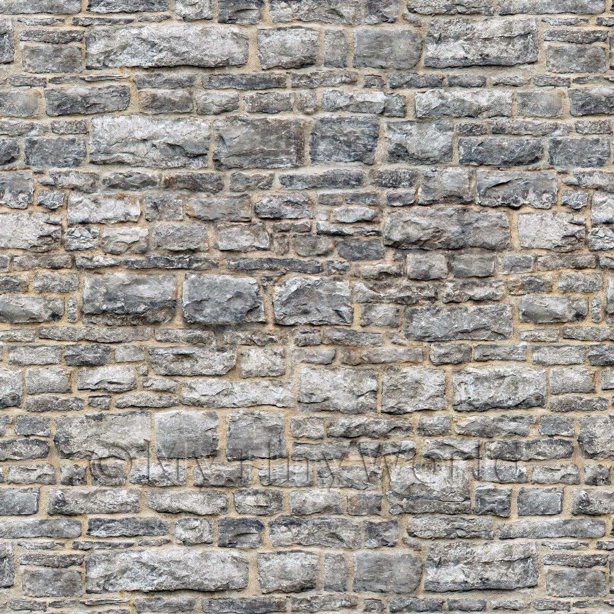 And Brick Papers Dolls House Miniature Grey Stone Wall Pattern