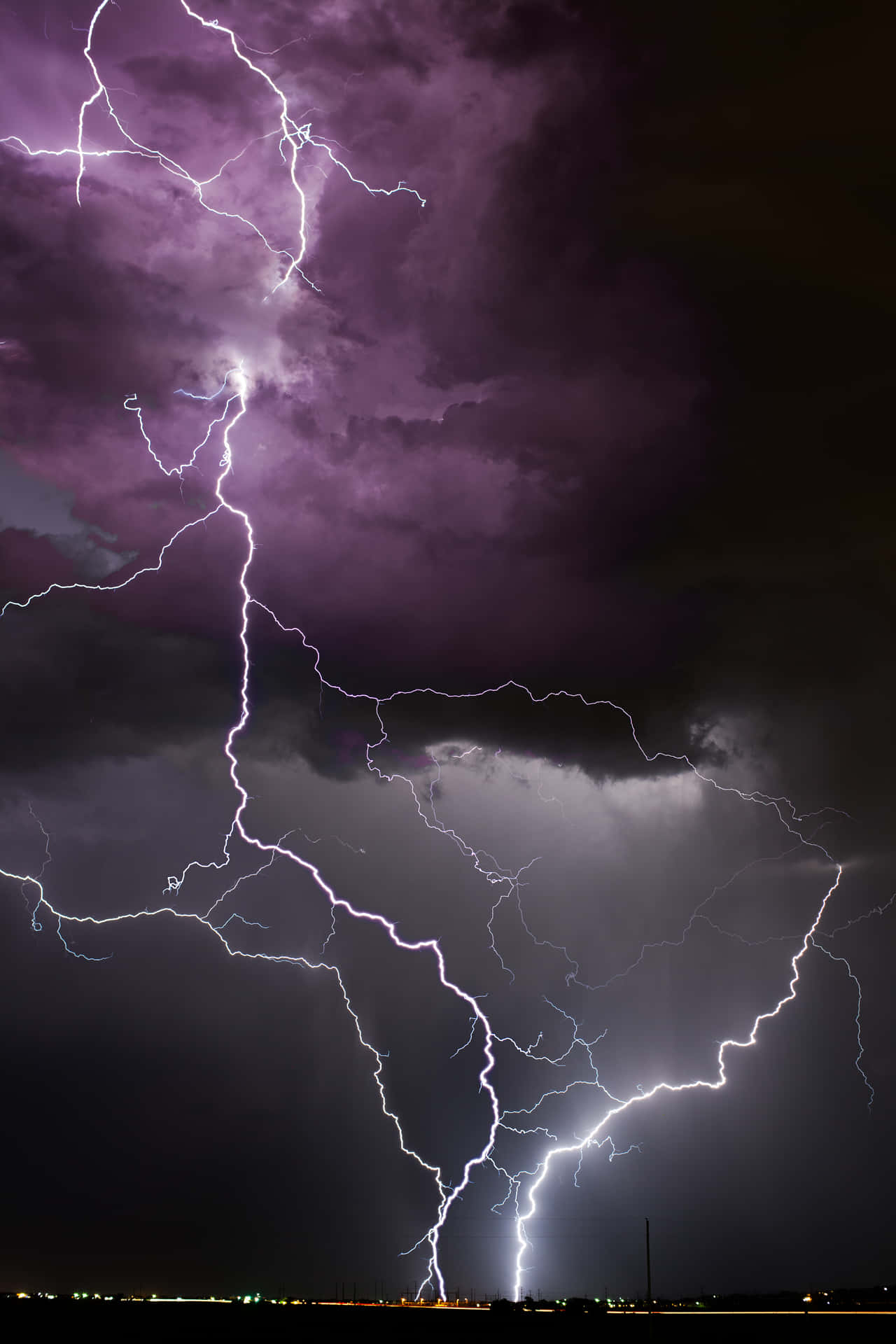 Purple Lightning Wallpaper