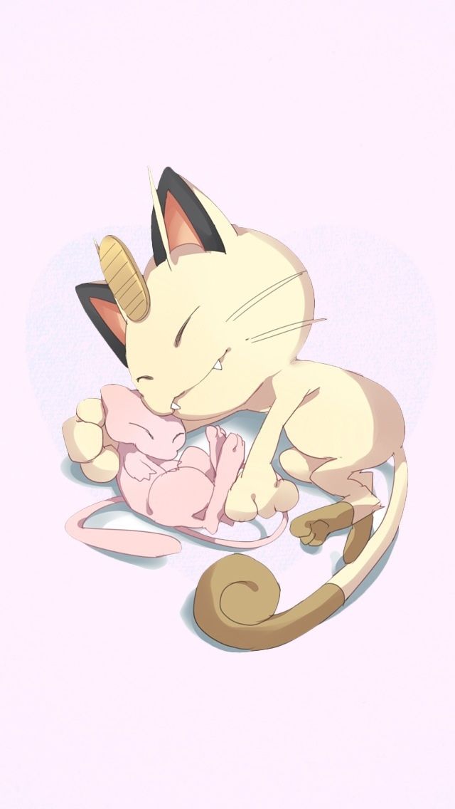 Meowth And Mew Cute Pokemon iPhone Wallpaper Mobile9