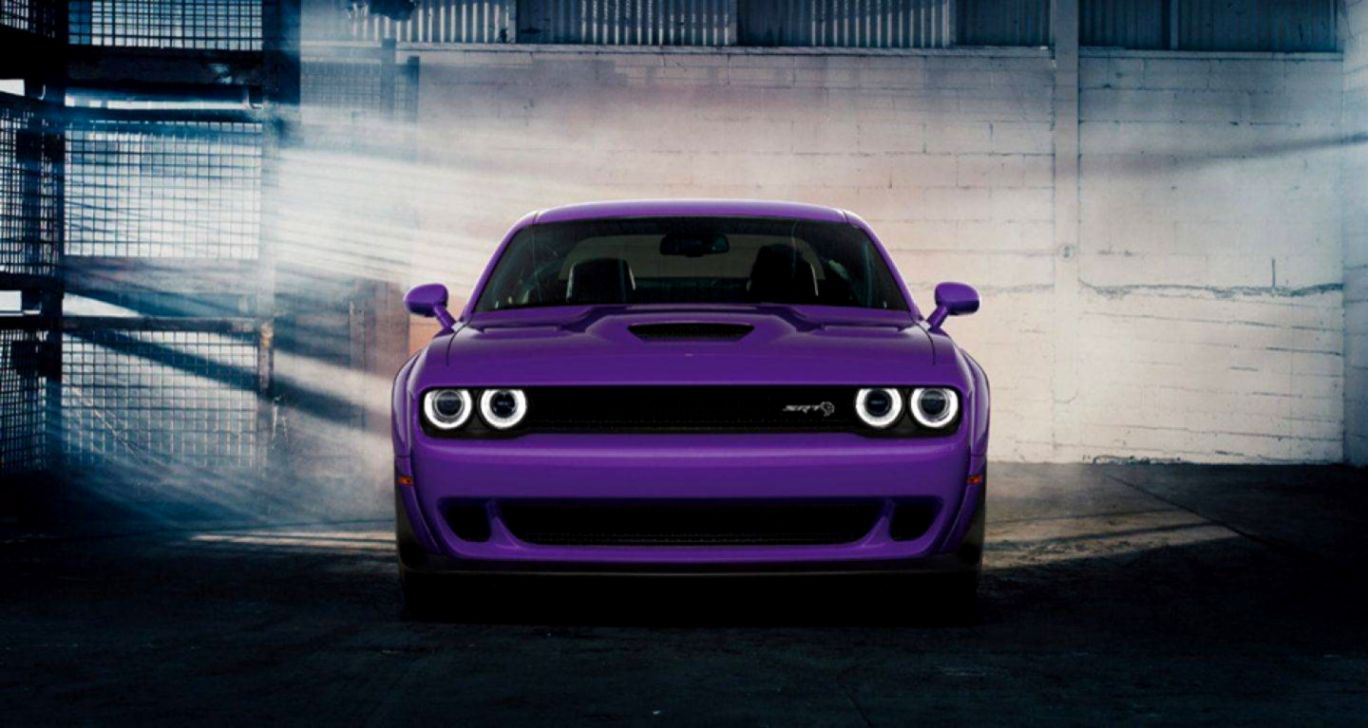 Dodge Challenger Purple Car Wallpaper Colorful