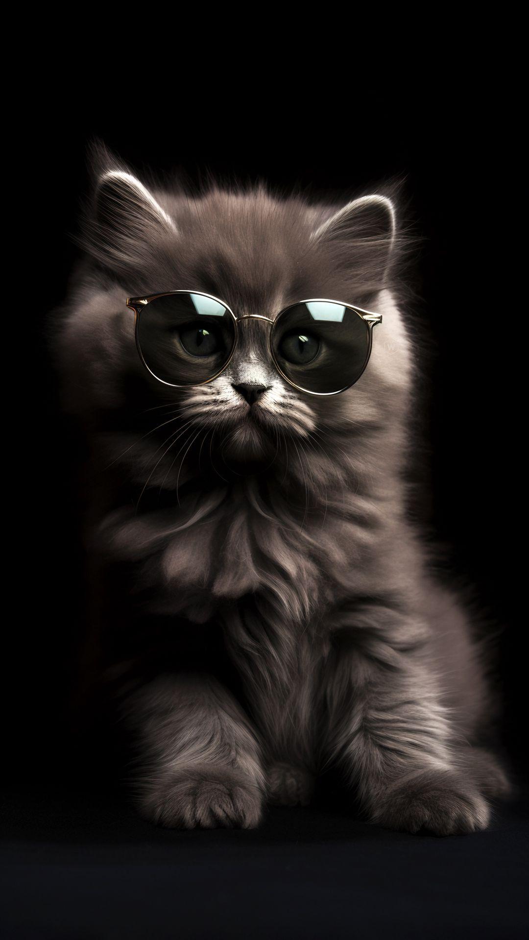 Background Desktop HD Wallpaper Kitten Sunglasses Fluffy