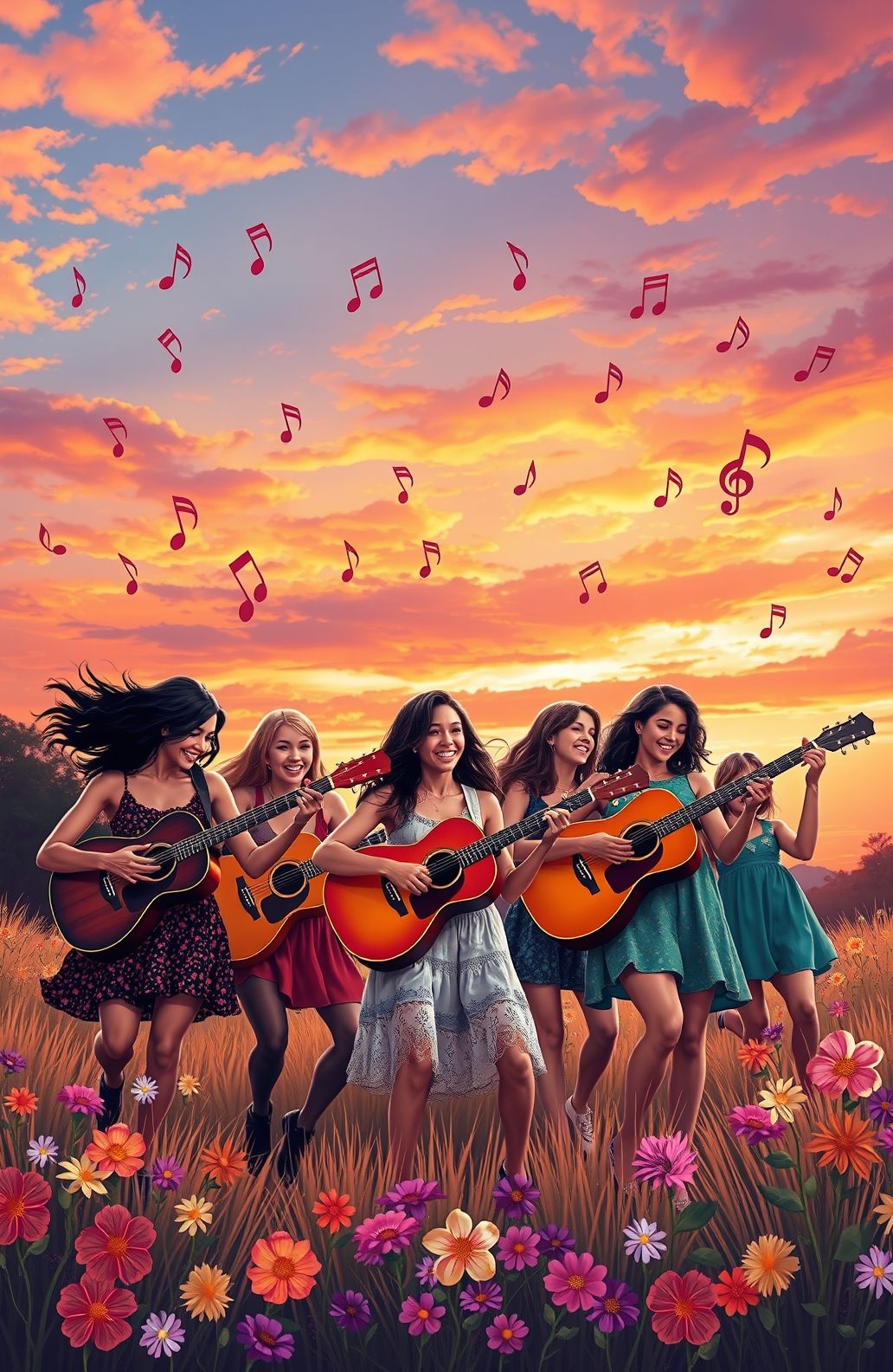 Guitar Girls Wallpaper