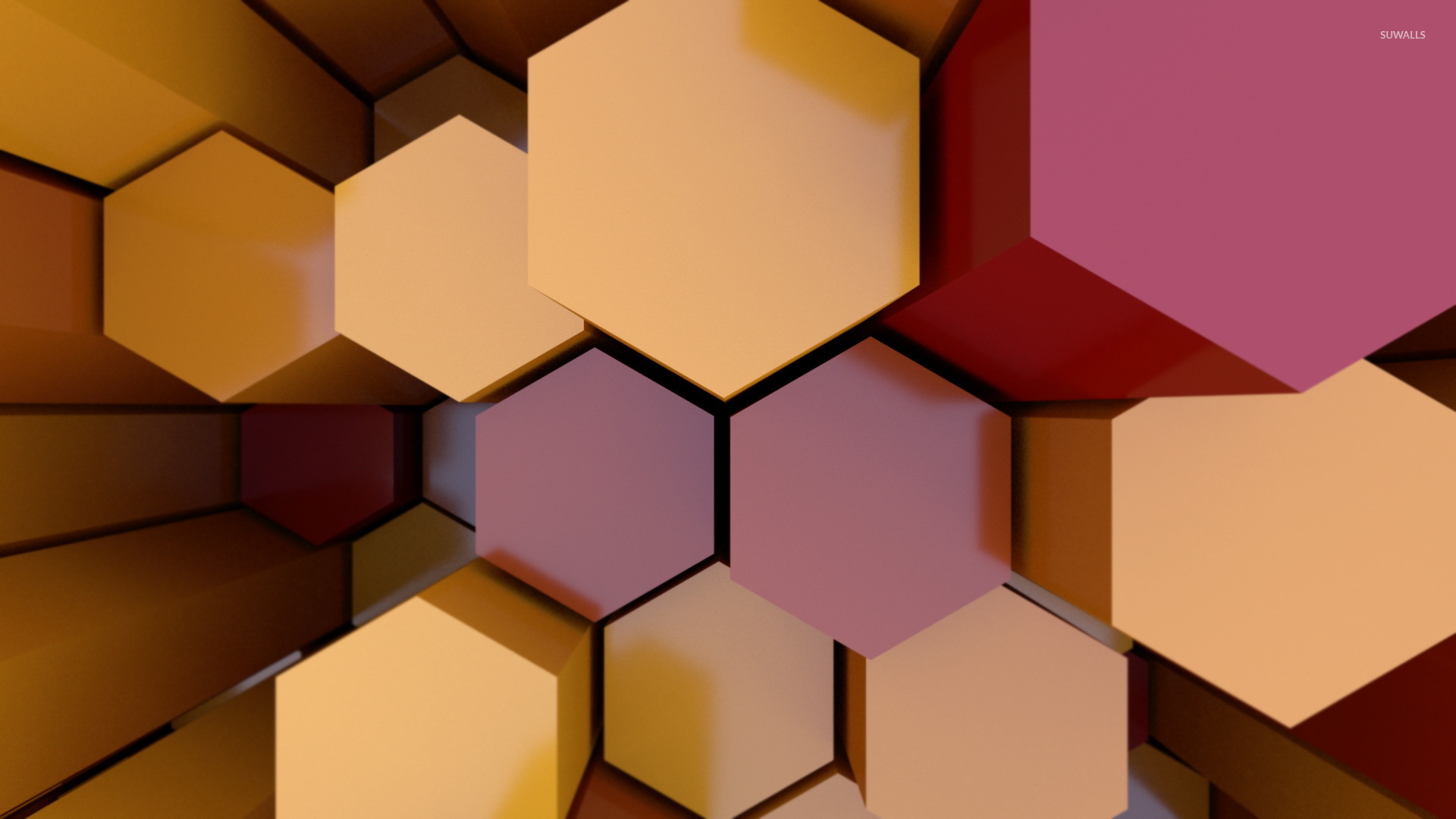 Colorful Honeycomb Assembly Wallpaper