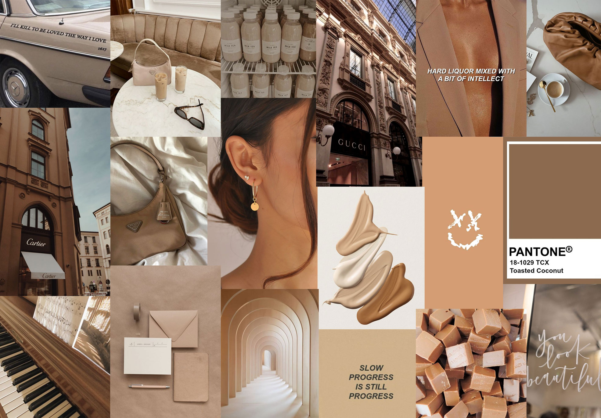Brown Collage Wallpapers Light Brown Collage 1   Fab Mood