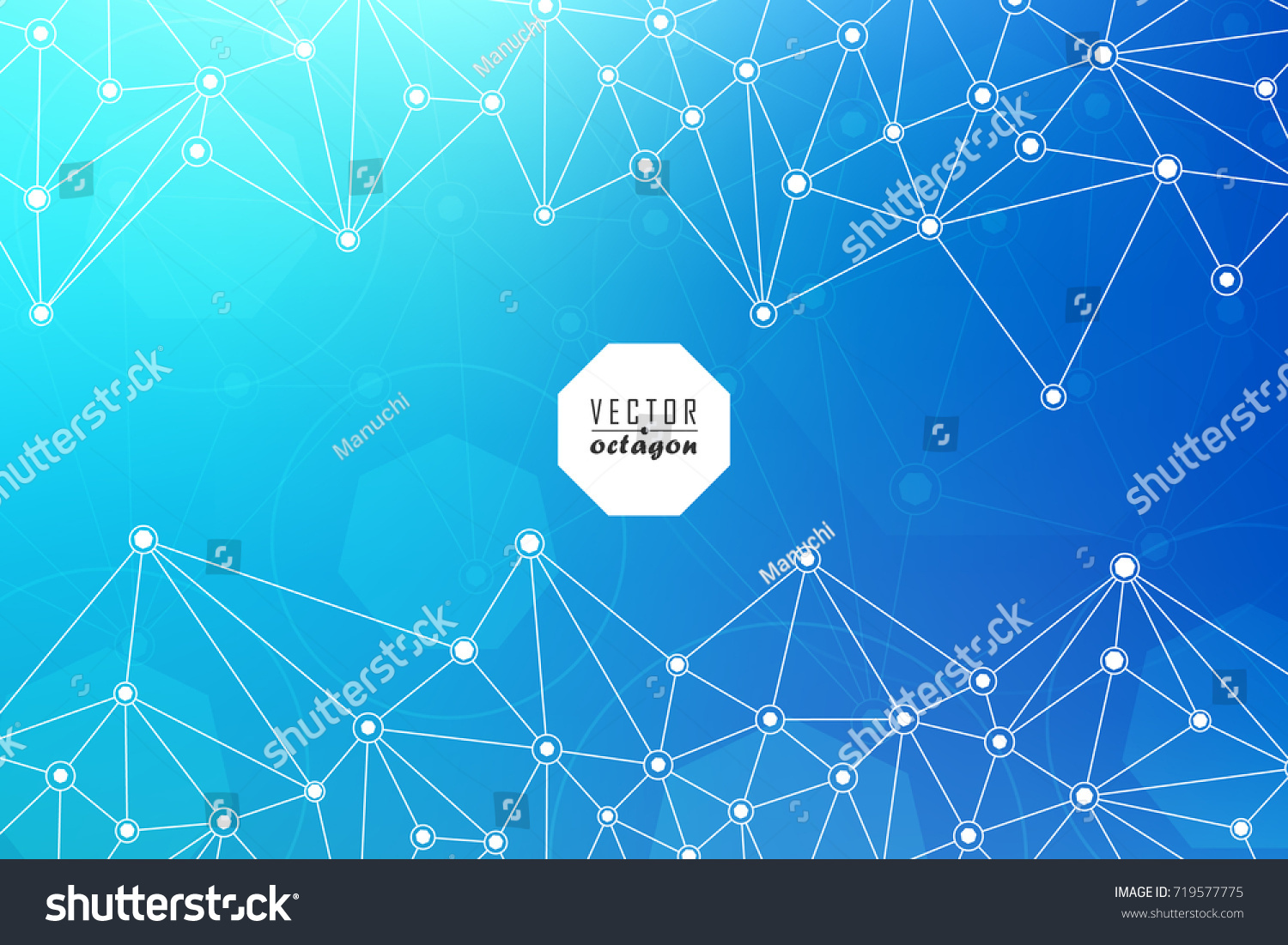 Octagon Background Geometric Shapes Triangles Points Stock Vector