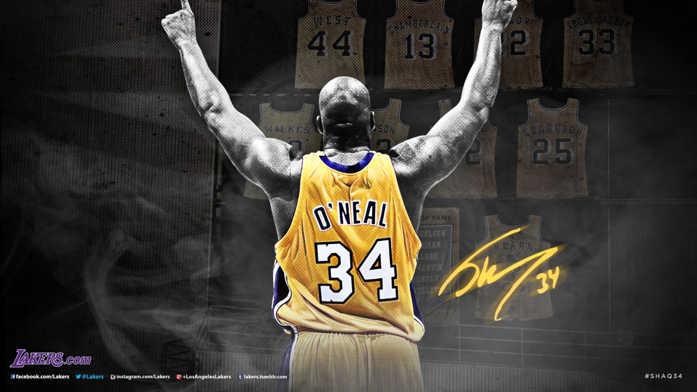Los Angeles Lakers Shaquille O Neal HD Wallpaper Background