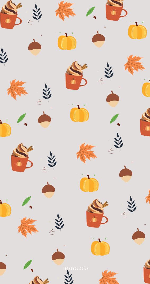 Cute Autumn Wallpaper Aesthetic For Phone Acorn Pumpkin Fall