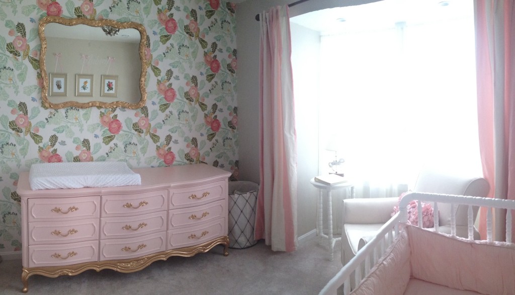 Vintage Girl S Nursery With Floral Wallpaper Project