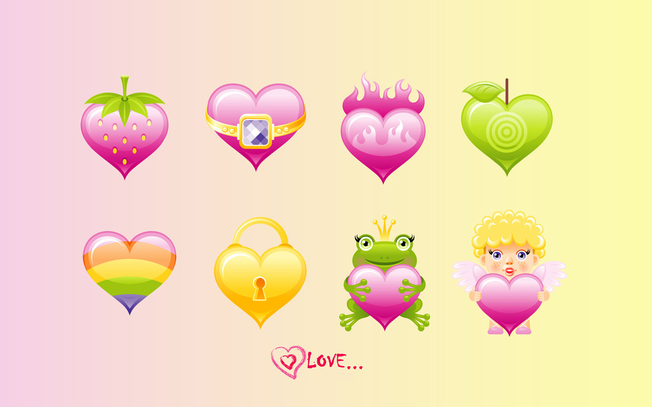 Cartoon Love Wallpaper Colorful Background