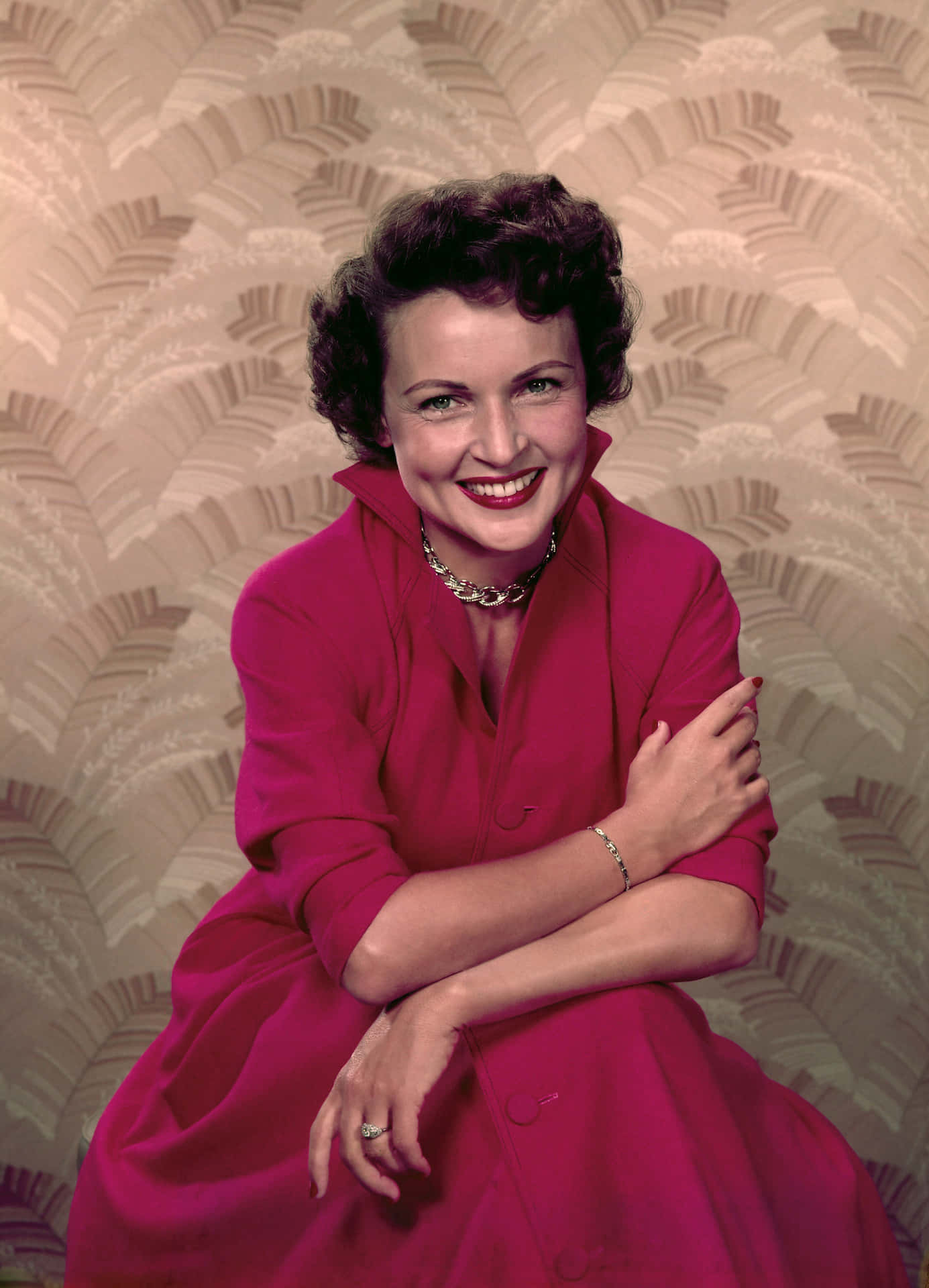 Betty White Radiant In Her Younger Years Wallpaper