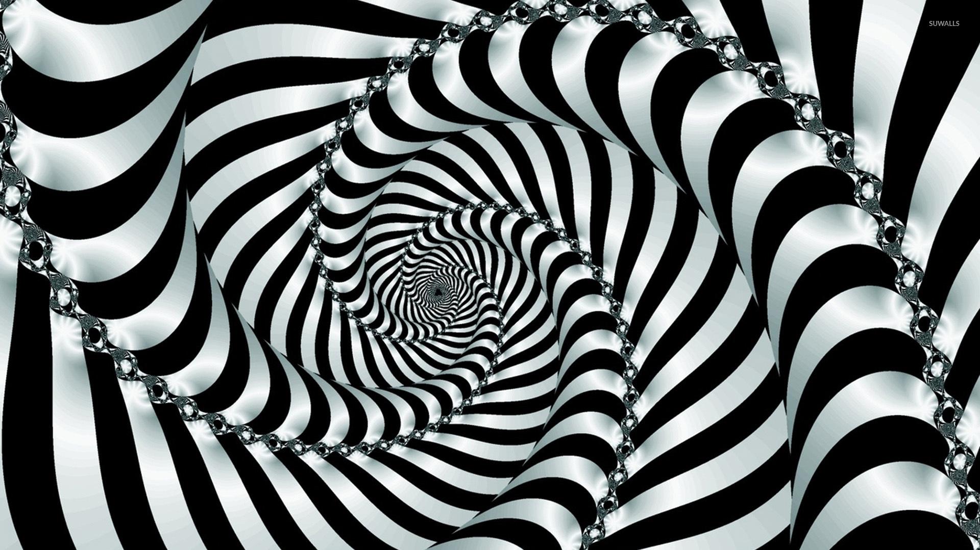 Black And White Hypnotic Swirl Wallpaper Abstract